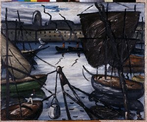 Il vecchio porto (dettaglio) da Louis Mathieu Verdilhan