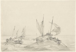 Mare con barche da pesca da Louis Meijer