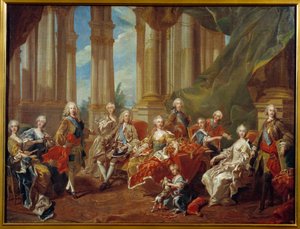 Re Filippo V di Spagna e la sua famiglia da Louis Michel van Loo