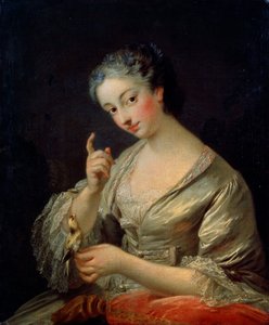 Signora con un uccello, XVIII secolo da Louis Michel van Loo
