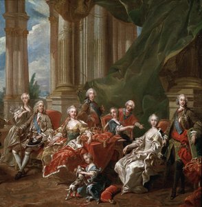 Ritratto di Filippo V, Re di Spagna, con la sua famiglia (dettaglio) da Louis Michel van Loo