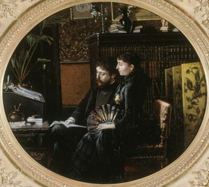 Ritratto di Alphonse Daudet 1840-1897 e sua moglie Julie Allard, 1883