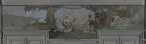 Pierrot e Colombina - Modello per la sala da pranzo di Jean Coquelin, Villa Longchamp, Neuilly, circa 1900