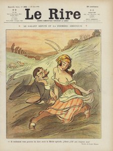 Il deputato galante e la ragazza di campagna ambiziosa. Illustrazione per Le Rire da Louis Morin