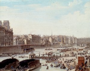 Vita marittima sui moli del Porto di Parigi nel 1782 (dettaglio) da Louis Nicolas de Lespinasse