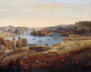 Cantiere navale: Il porto di Brest (dettaglio) da Louis Nicolas van Blarenberghe