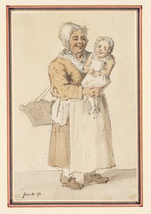 Studio di una donna e un bambino disegnati dal vivo