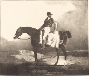 Cavallo e fantino britannici da Louis Pierre Marie Courtin after Théodore Gericault