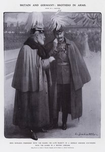 Re Edoardo VII vestito da colonnello dei Dragoni prussiani e Kaiser Guglielmo II vestito da maresciallo di campo britannico da Louis Remy Sabattier
