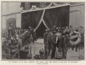 Il funerale di M Zola, trasporto della bara dalla casa in Rue de Bruxelles