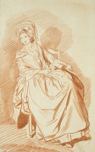 Studio di una signora seduta (gesso rosso su carta)