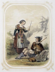 Coppia in Scozia - in "Album du jeune voyageur", illustrato da Louis Lassalle da Louis Simon Lassalle