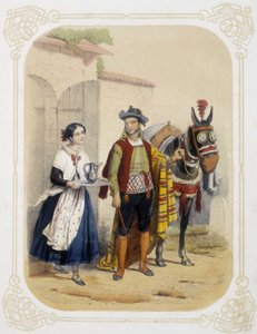 Coppia in Spagna - in "Album du jeune voyageur", illustrato da Louis Lassalle