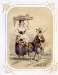 Pastore italiano e contadino - in “Album du jeune voyageur”, illustrato da Louis Lassalle da Louis Simon Lassalle