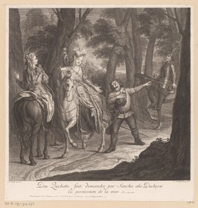 Don Chisciotte fa chiedere a Sancho il permesso di vedere la duchessa da Louis Surugue