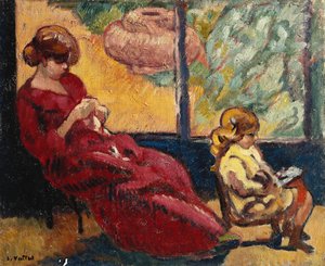 La signora Valtat che cuce e suo figlio Jean da Louis Valtat