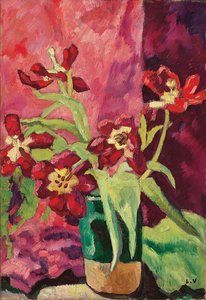 Vaso, tulipani rossi da Louis Valtat