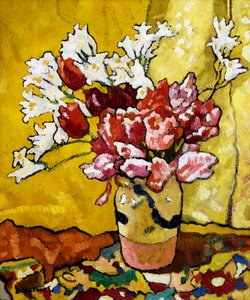 Vaso, Tulipani e Fiori Bianchi da Louis Valtat