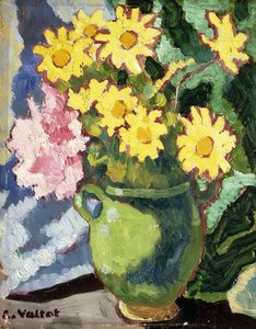 Margherite gialle in una brocca verde da Louis Valtat
