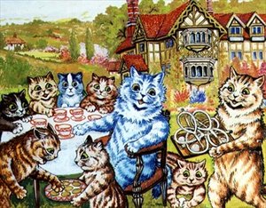 Una festa del tè a Napsbury da Louis Wain