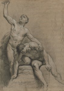 Due nudi maschili, 1710 da Louis de Boullogne