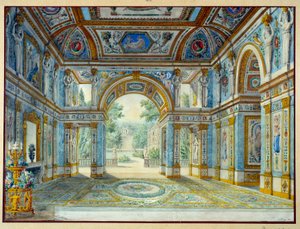 Portico di un palazzo che si apre su un parco da Louis de Saint Ange Desmaisons