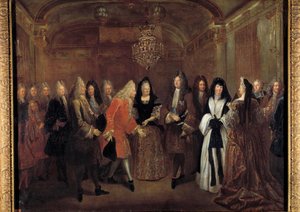 Il re Luigi XIV (1638-1715) riceve il principe Federico Augusto di Sassonia da Elisabetta Carlotta d