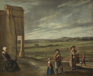 Paesaggio con contadini, c. 1640 da Louis le Nain