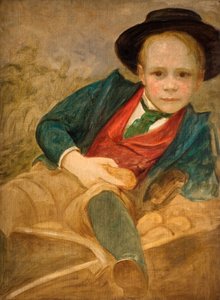 Studio per un ragazzo seduto su una carriola, 1890 da Louisa Starr