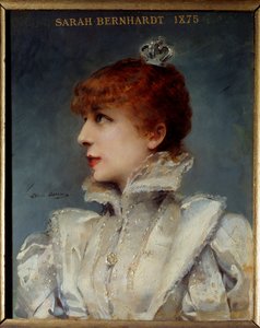Ritratto di Henriette Rosine Bernard detta Sarah Bernhardt (1844-1923) socia della Comédie Française. Dipinto di Louise Abbema (1858-1927)