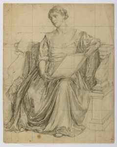 Senza titolo (Figura femminile allegorica seduta e drappeggiata) da Louise Cox