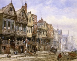 Watergate Street, Chester, vista verso ovest da Louise Ingram Rayner