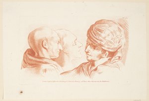 Studio di tre teste di uomo da Louise Rosalie Hémery