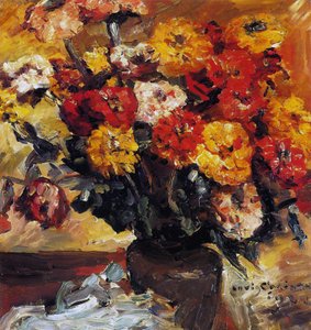 Zinnie in un vaso da Lovis  Corinth