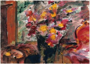 Vaso di fiori su un tavolo. 1922