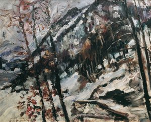 Il Herzogstand al Walchensee nella neve da Lovis Corinth