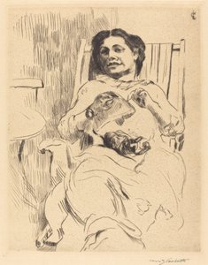 Donna con ricamo da Lovis Corinth