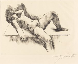 Nudo femminile reclinato III da Lovis Corinth