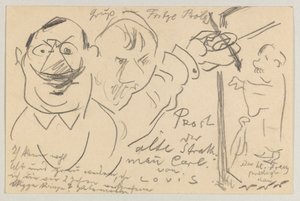 Lovis Corinth a Carl Strathmann: Cartolina, timbro postale 10 agosto 1904