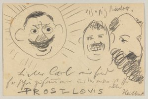Lovis Corinth a Carl Strathmann: Cartolina, timbro postale 12 dicembre 1902