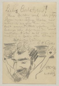 Lovis Corinth a Carl Strathmann: Cartolina, timbro postale 16 gennaio 1903 da Lovis Corinth