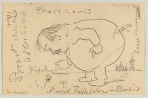 Lovis Corinth a Carl Strathmann: Cartolina, timbro postale 1 aprile 1908
