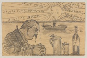 Lovis Corinth a Carl Strathmann: Cartolina, timbro postale 22 giugno 1898