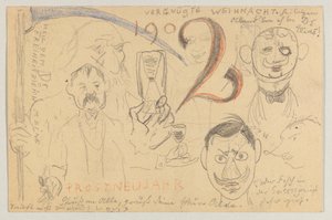 Lovis Corinth a Carl Strathmann: Cartolina, timbro postale 24 dicembre 1901