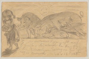 Lovis Corinth a Carl Strathmann: Cartolina, timbro postale 25 agosto 1899 da Lovis Corinth