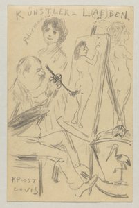 Lovis Corinth a Carl Strathmann: Cartolina, timbro postale 25 giugno 1904