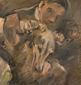 Max Mainer con un Levriero Siberiano, 1917 da Lovis Corinth