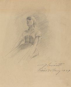 Giovane donna seduta [recto] da Lovis Corinth