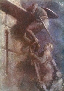 Illustrazione per storie di crociate (litografia a colori)