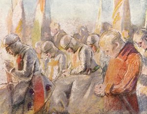 Illustrazione per storie di crociate (litografia a colori)